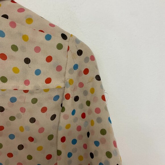 Cynthia Steffe Womens Polka Dot Sheer Chiffon Blouse Size M Multicolor - Picture 5 of 6